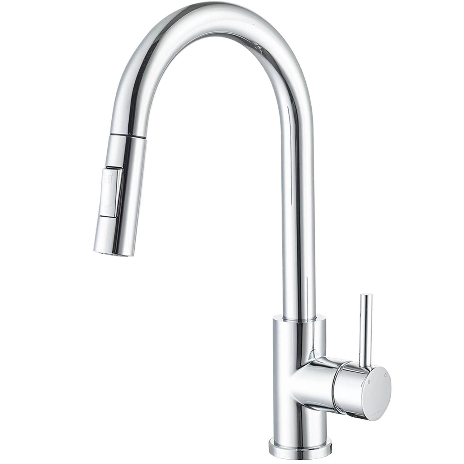 AICA Säulenbrause-Wasserhahn Chrom Zwei Wasserauslassmodi Küche Mischbatter günstig online kaufen