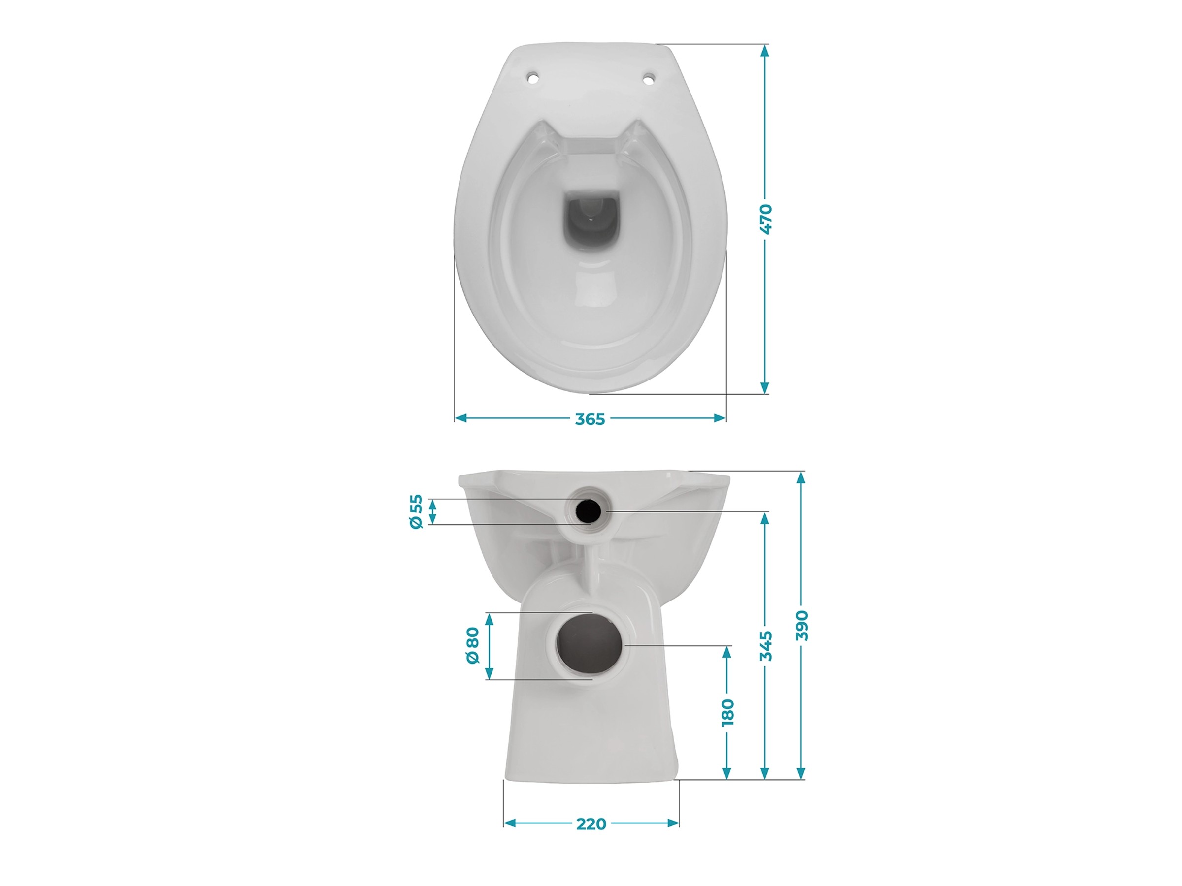 Calmwaters Stand-WC Manhattan-Grau Spülrandlos Tiefspüler 07AB6143 
