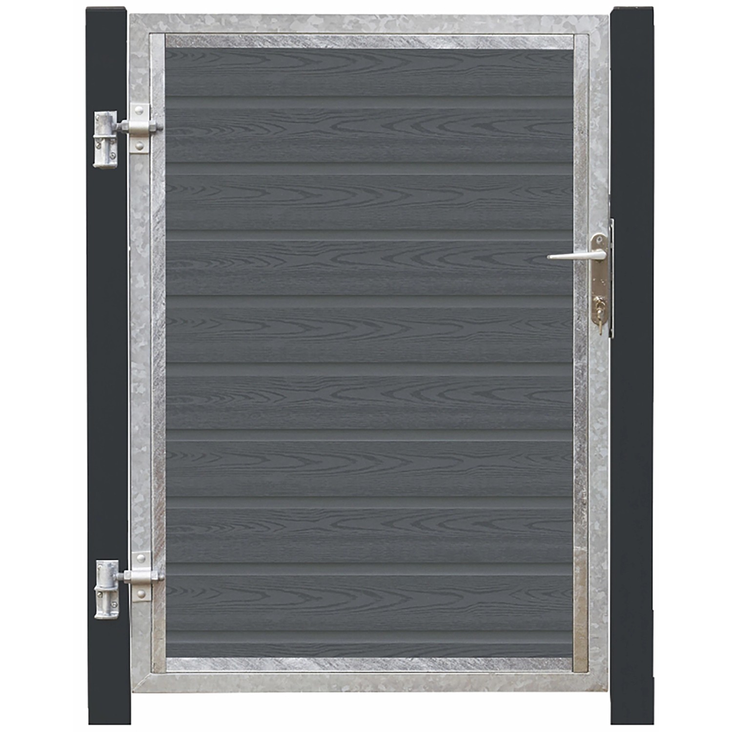 Einzeltor Artura WPC Schiefergrau DIN L 115 cm x 135 cm günstig online kaufen