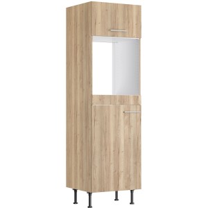 Optifit Hochschrank Erik290 für Backofen und Kühlschrank, 60 cm, Wildeiche Dekor.