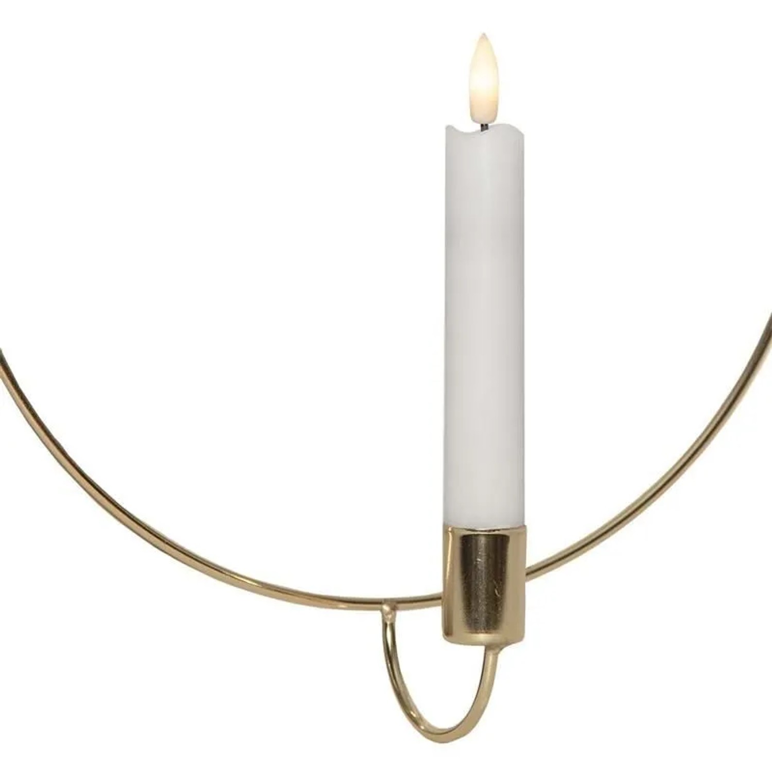 Star Trading LED Kerze Flamme Wall mit Ring Ø 28cm Messing
