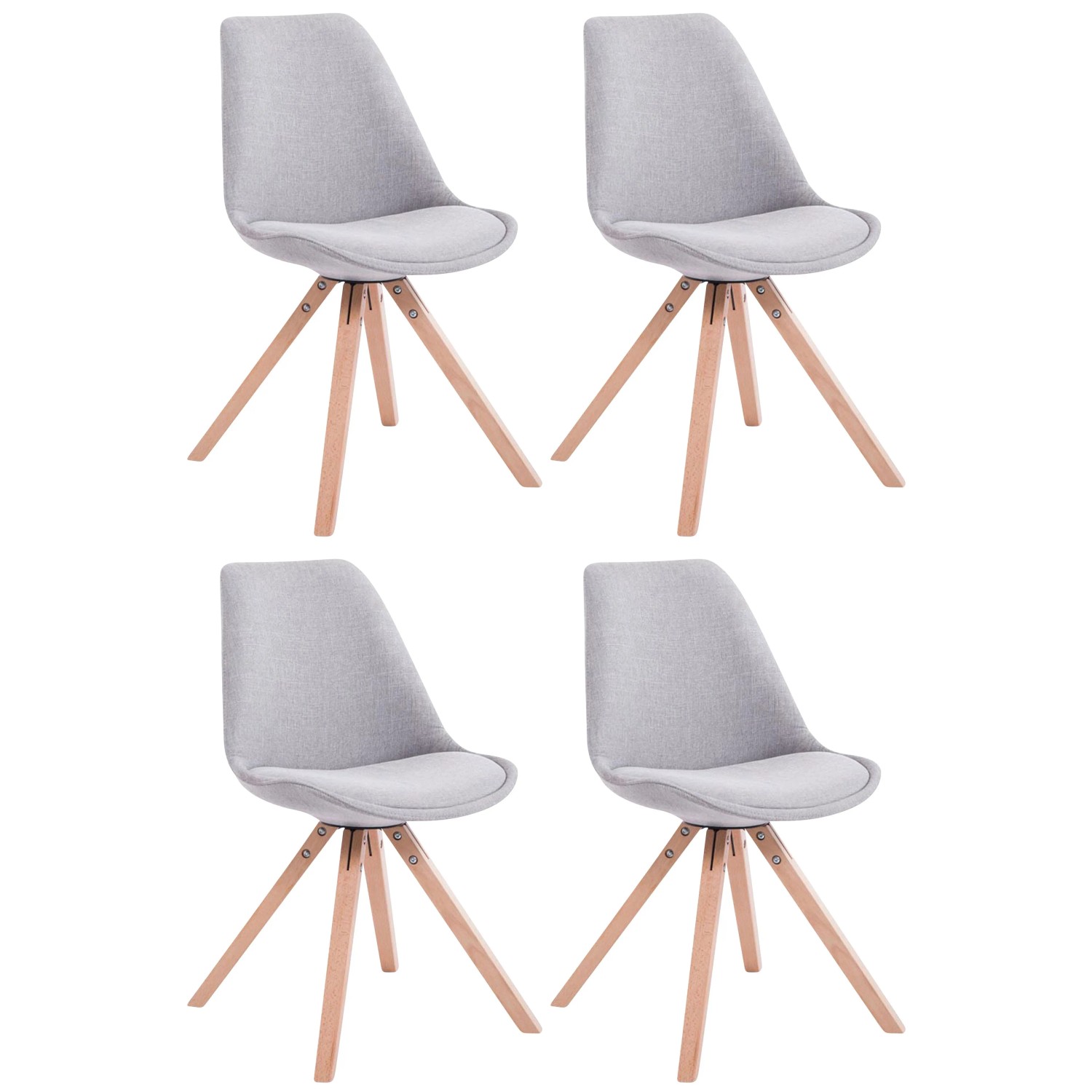 DELUKE 4er Set Besucherstuhl SYDNEY Stoff Grau 48x56x84cm Konferenzstuhl Wartezimmerstuhl Bürostuhl