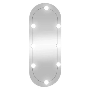 vidaXL Wandspiegel mit LED-Leuchten 30x70 cm Glas Oval 3189161