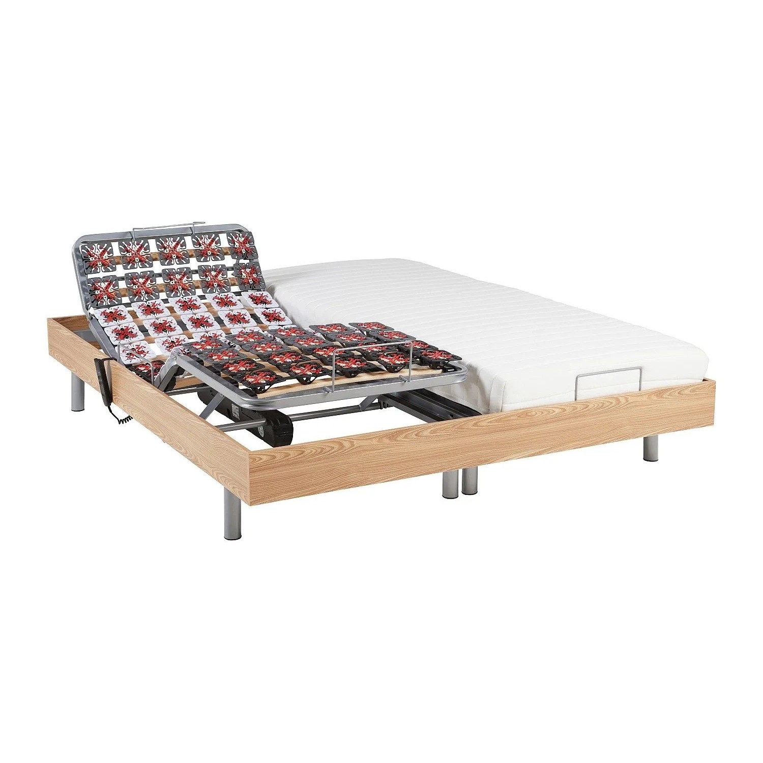 Vente-unique Bett Mit Elektrischem Lattenrost Cassiopee Naturfarben Hell 200 cm  71 cm