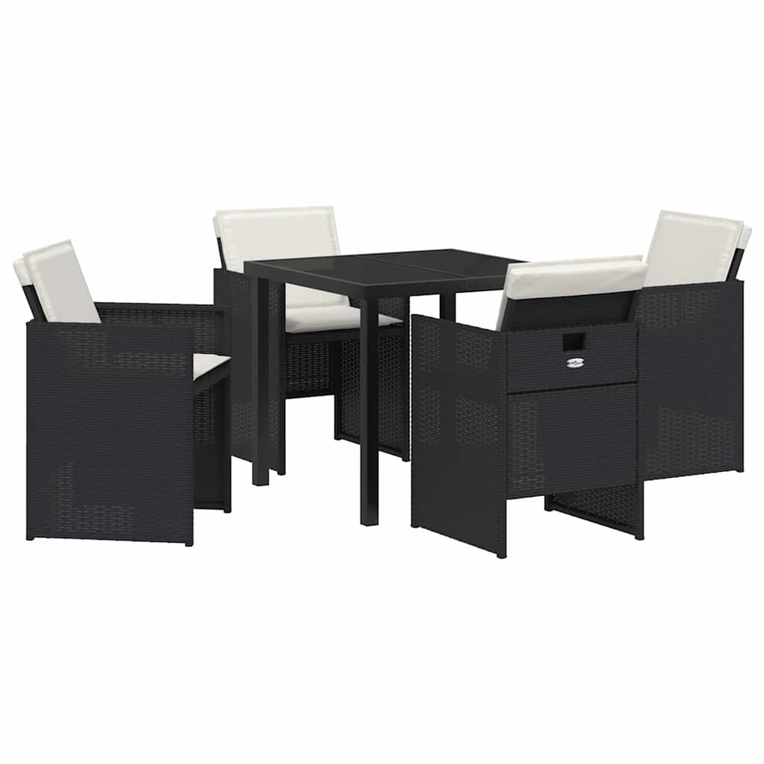 vidaXL Garten Essgruppe 5-Tlg Schwarz Poly Rattan 3380589 günstig online kaufen