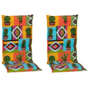 Beo Sitzauflagen Hochlehner Tijuana, 2er Set mit buntem Kaktus- und Ethno-Muster.