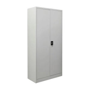 PROREGAL Flügeltürenschrank ELEPHANT Komplett Montiert Mit 2 Türen Abschließbar HxBxT 180x80x40cm 4 Ebenen Stahl Pulverbeschichtet Lichtgrau Spind