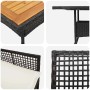 vidaXL Garten Essgruppe, 3-teilig, schwarz, Poly Rattan, mit Tisch und Stühlen.