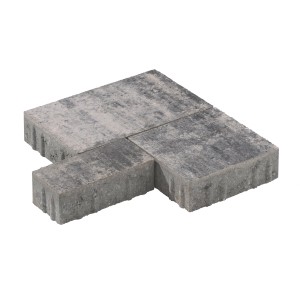 Diephaus Pflastersteine Mero, Mehrformat, weiß-schwarz, 6 cm stark.