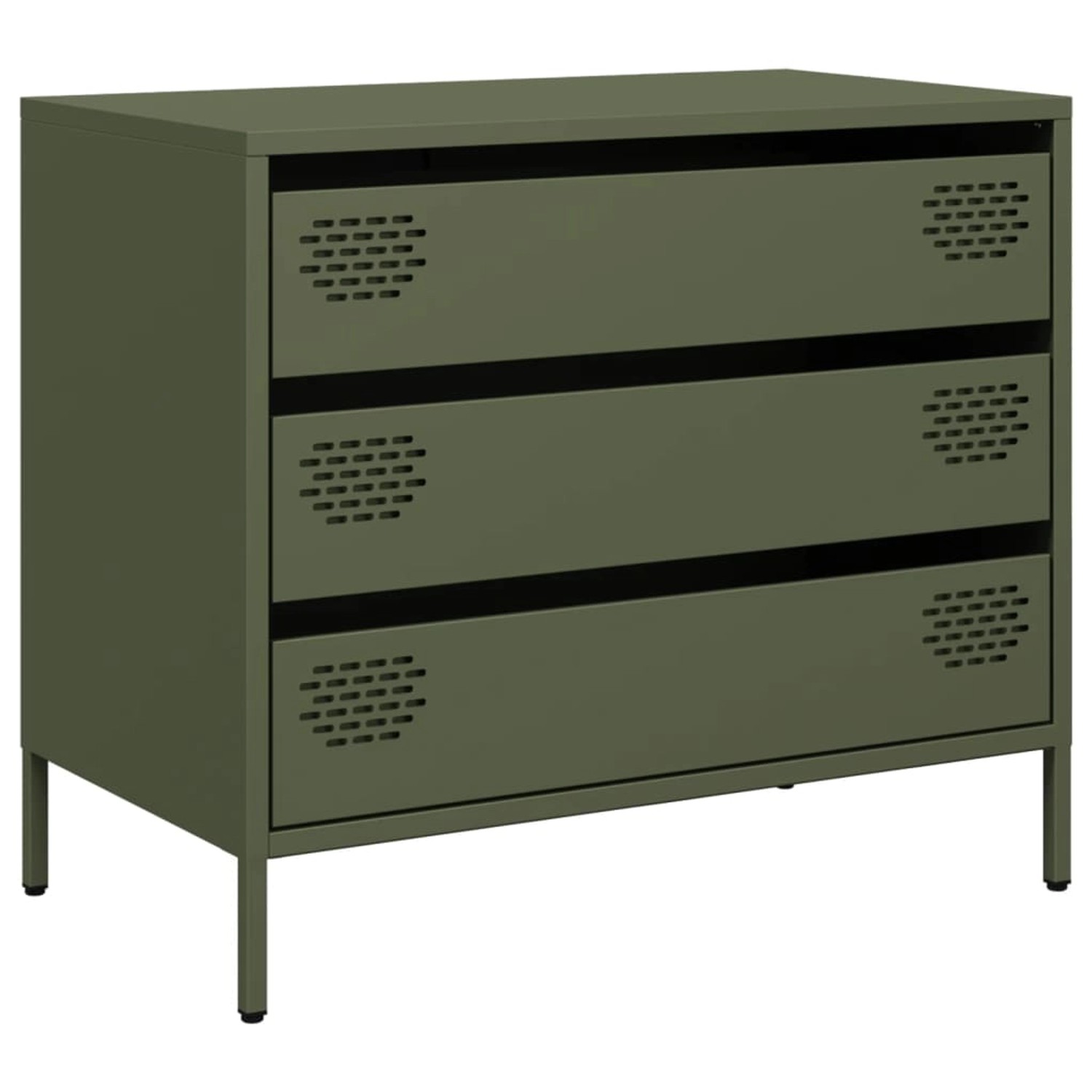 vidaXL Sideboard Olivgrün 68x39x58,5 cm Kaltgewalzter Stahl 851296 günstig online kaufen