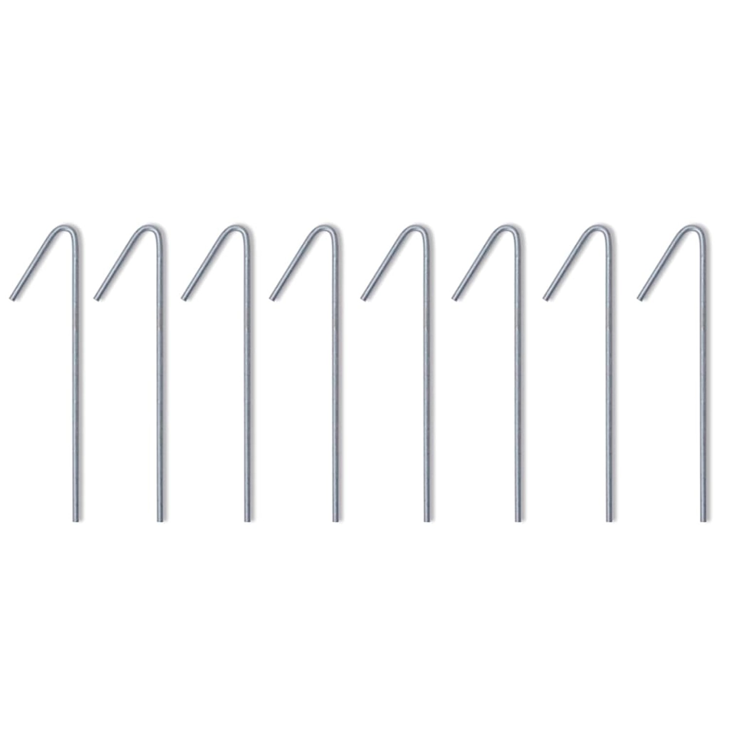 8 silberne Heringe für Faltzelt/Pavillon zur sicheren Verankerung im Boden.