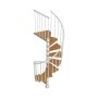 Dolle Spindeltreppe Montreal, Ø 120 cm, Buchenfurnier, weißes Geländer.