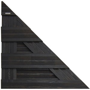 Anthrazitfarbenes Sichtschutzzaun-Anschlusselement Goch, 180/90 x 90 cm, aus lasiertem Holz.