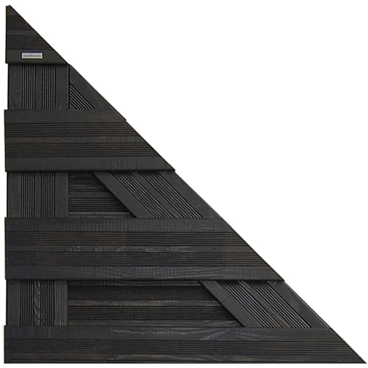 Anthrazitfarbenes Sichtschutzzaun-Anschlusselement Goch, 180/90 x 90 cm, aus lasiertem Holz.