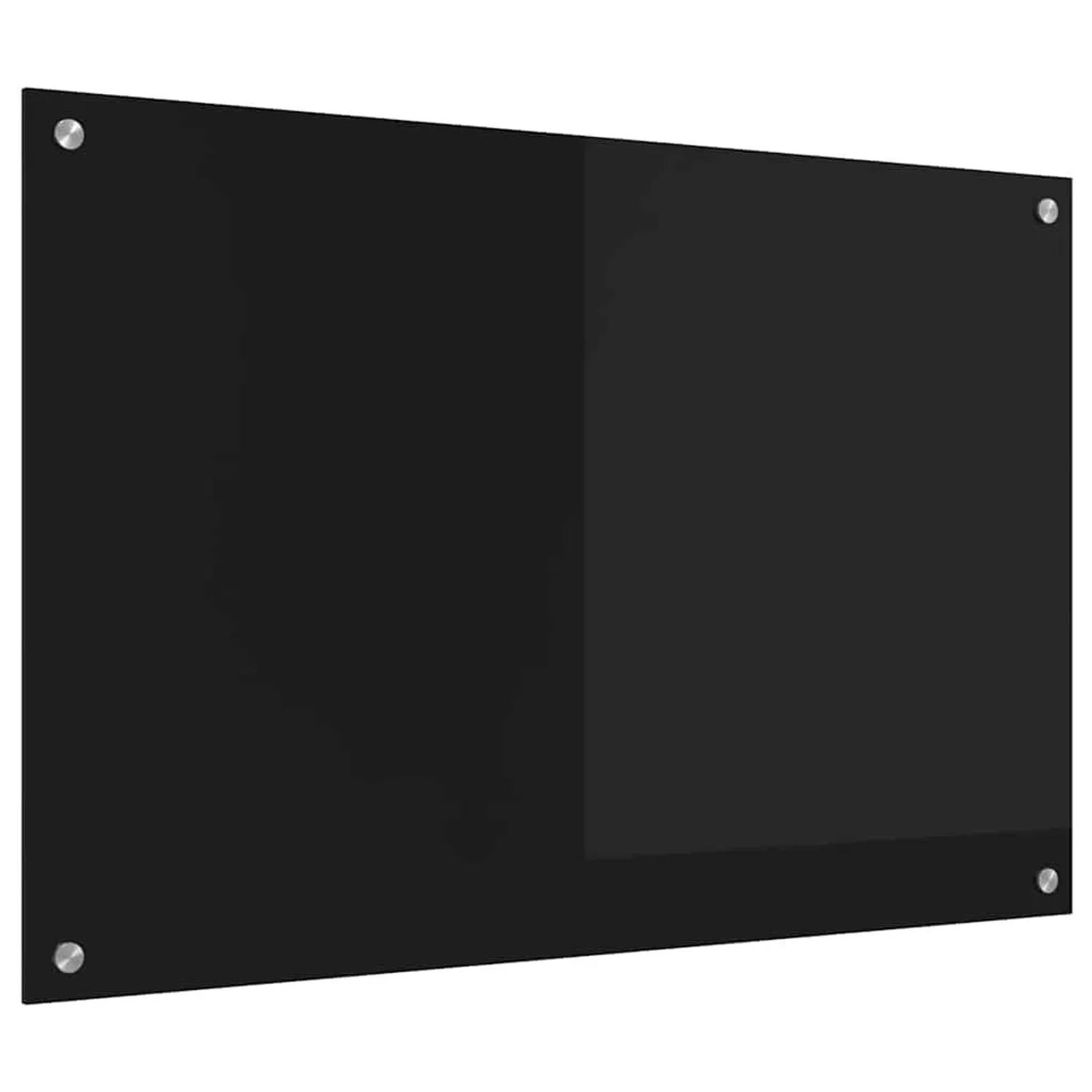 vidaXL Küchenrückwand Schwarz 90 x 60 cm Gehärtetes Glas 42018040