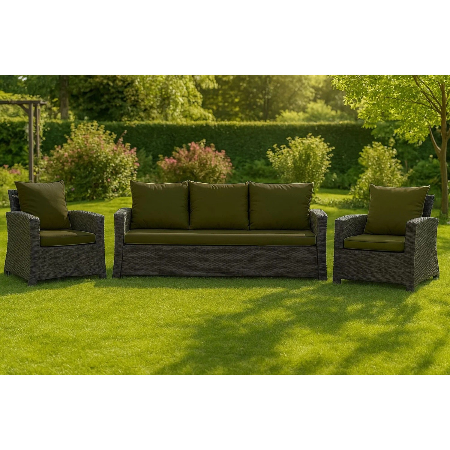 Setgarden Mix-Techno Gartenkissen Für Polyrattan Möbel 120×60×50 cm – Kissen Für 2 Sitzer Gartensofa 1tlg Grün_6