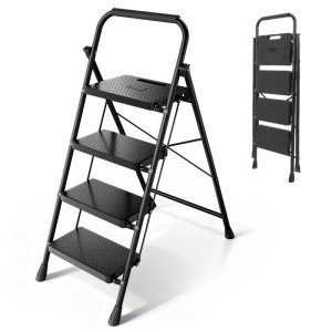 Sekey Klapptritt 4 Stufen Faltbar 36 cm Trittstufen Anti Rutsch bis 150 kg Haushaltsleiter