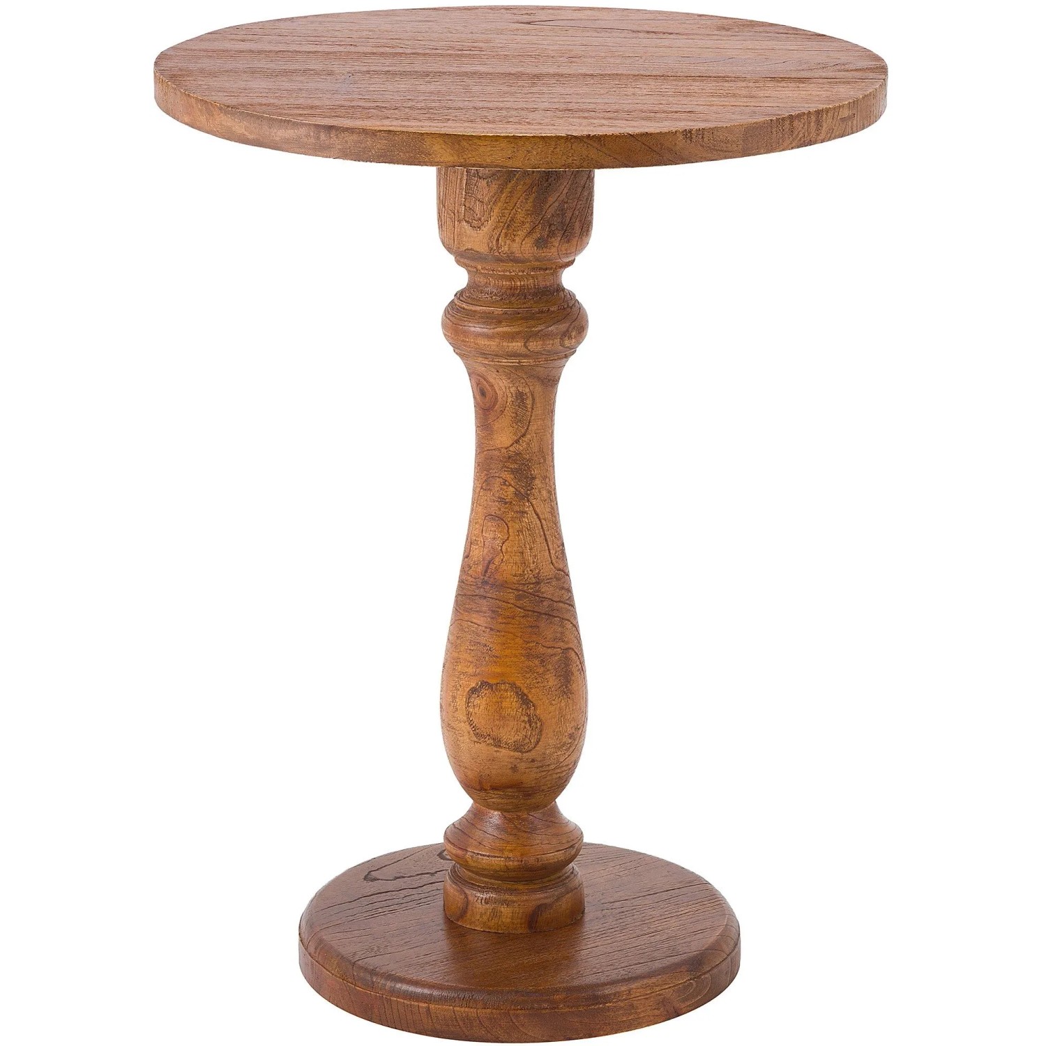 DELUKE Beistelltisch NELE Rund 50x50x60cm Holz Braun Kleiner Tisch Couchtisch für Wohnzimmer