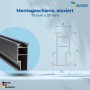 SolMount Montageschiene, 70x37 mm, 3650 mm, schwarz eloxiert, für Solaranlagen.