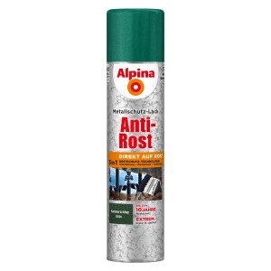 Alpina Metallschutz-Lack Anti-Rost Spray, Grün Hammerschlag, 400ml Dose.