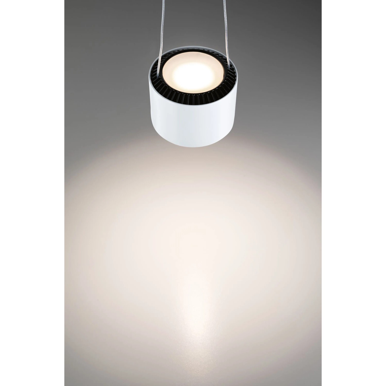 Paulmann LED-Pendelleuchte Aldan, signalweiße URail-Leuchte mit neutralweißem Licht.