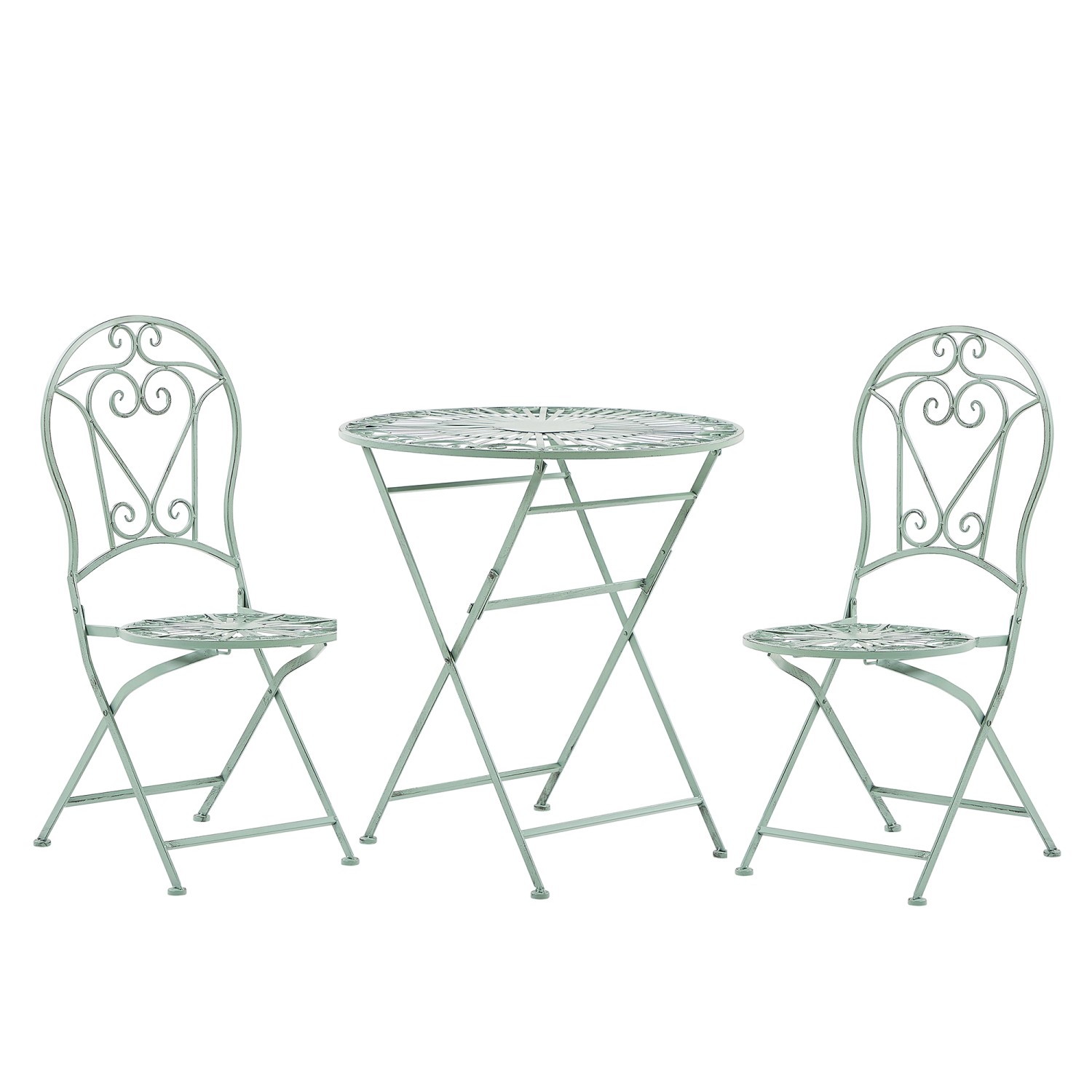 Beliani Bistro Set TRENTO Hellgrün 70x70x95