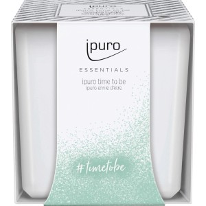 ipuro Duftkerze Essantials Time to Be, 125g, im weißen Keramikgefäß mit Geschenkverpackung.