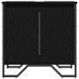 vidaXL Waschbeckenunterschrank in Schwarz Eichen-Optik mit zwei Türen und Metallgestell.