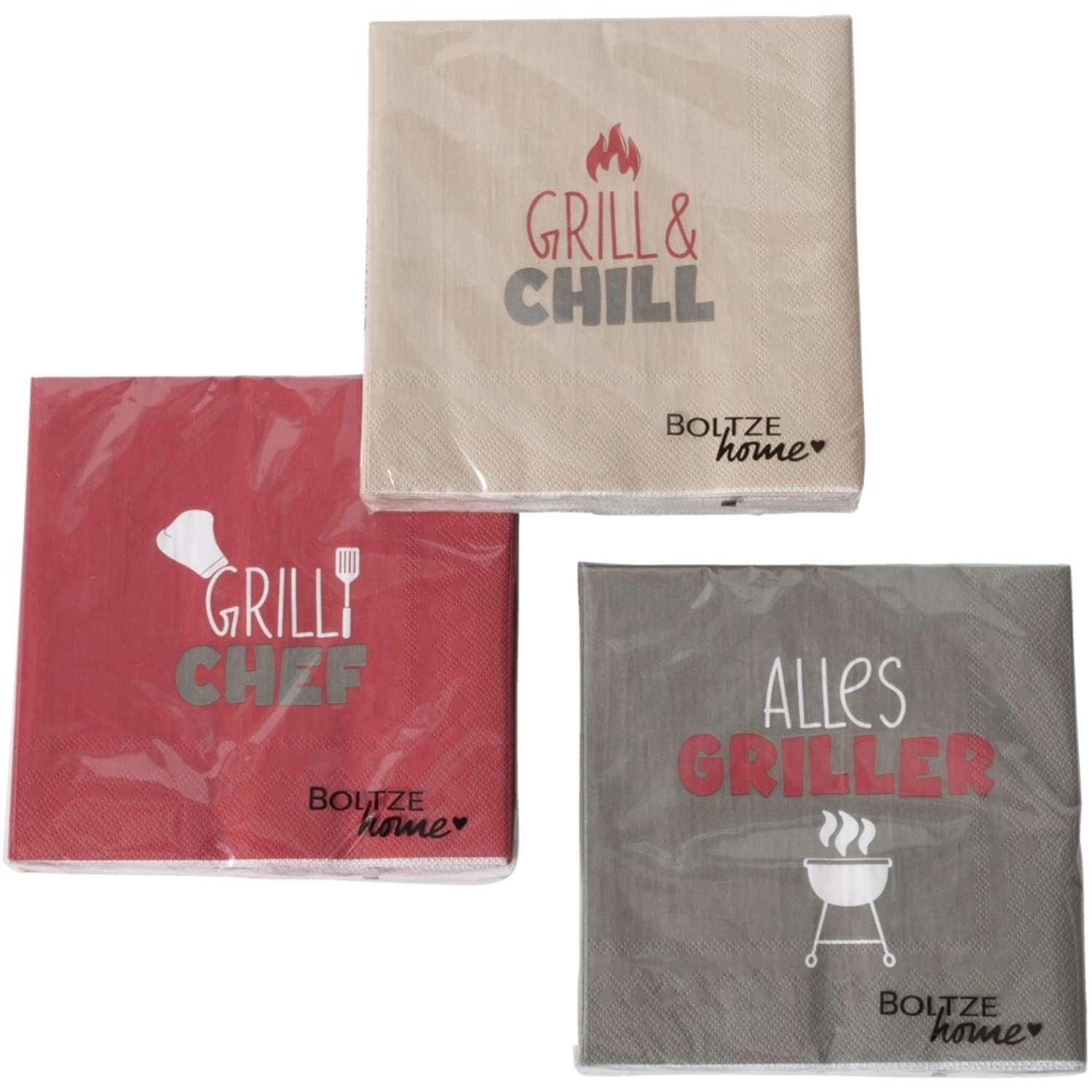 Boltze Servietten Grillzeit 3-fach Sortiert 20 Stück