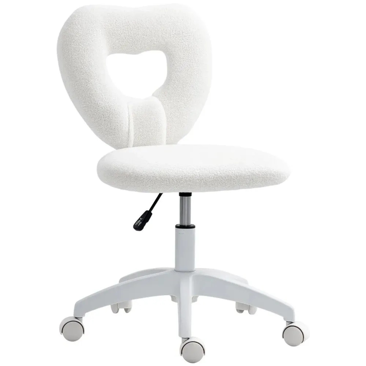 HOMCOM Schreibtischstuhl Polyester Weiß 56L x 45B x 78-88H cm