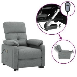 vidaXL Massagesessel Elektrisch Dunkelgrau Stoff 3073813