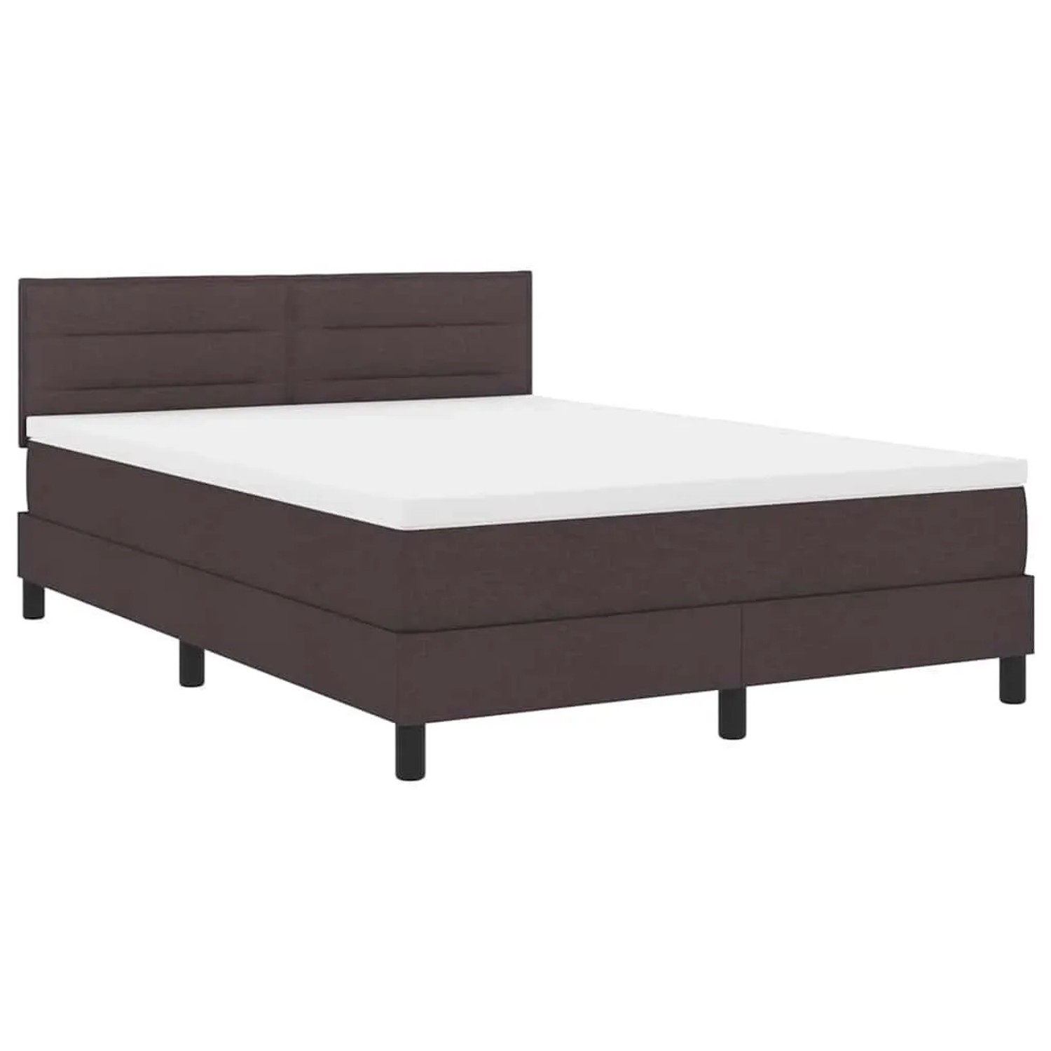 vidaXL Boxspringbett mit Matratze Dunkelbraun 140 x 200 cm Stoff 3342138