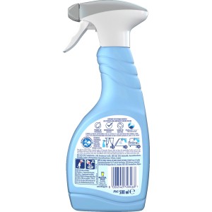 Febreze Textilerfrischer Lenor Amethyst Blütentraum 500ml Flasche, Rückansicht. Reinigungsmittel für Textilien.