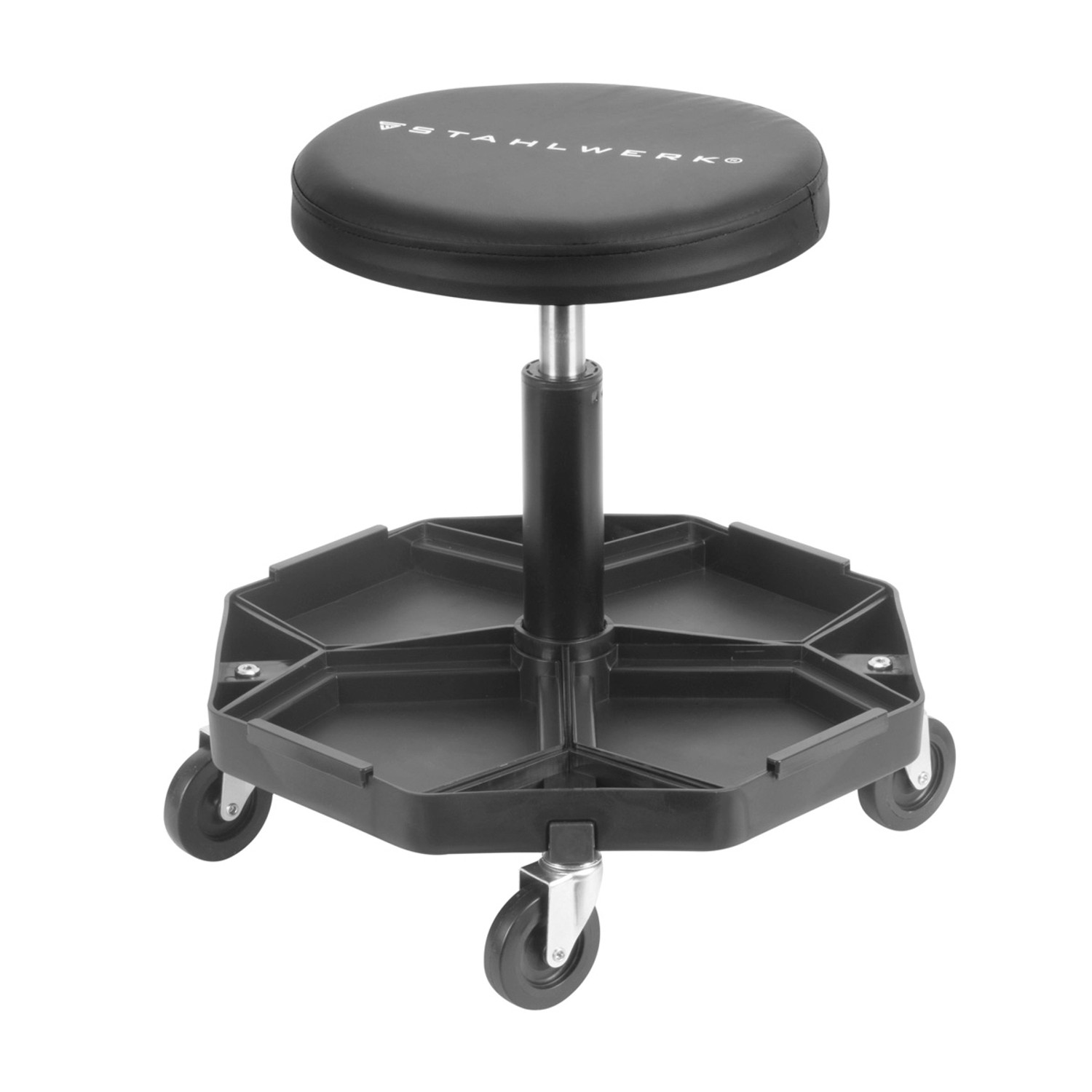 Thumbnail - STAHLWERK Werkstatthocker WRH 57 ST Schwarz mit 120 kg Tragkraft Werkstattsitz