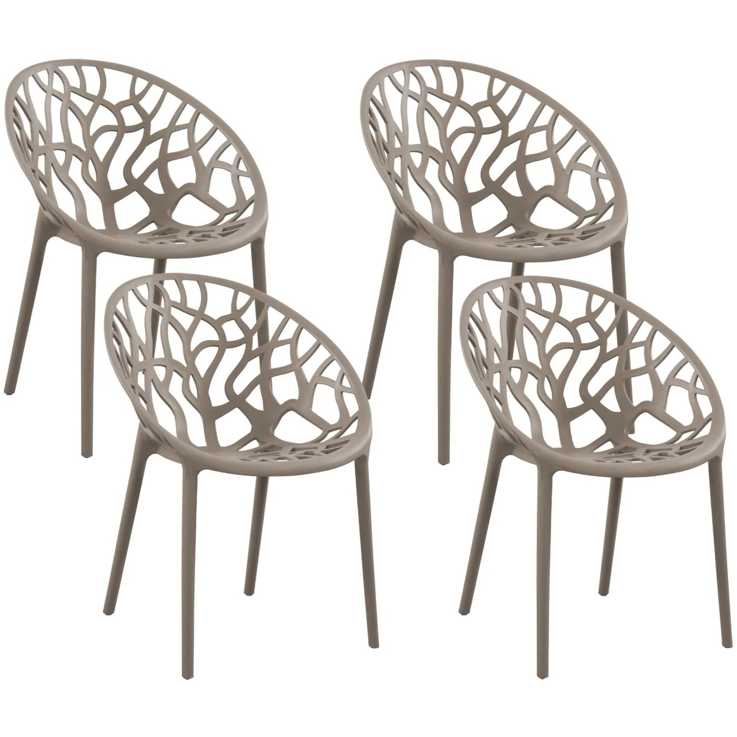 CLP 4er Set Gartenstühle Hope Taupe