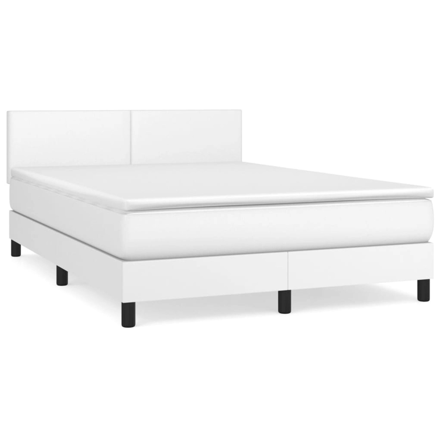 vidaXL Boxspringbett mit Matratze Weiß 140x200 cm Kunstleder1389724 günstig online kaufen