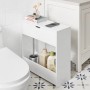 SoBuy Nischenregal BZR48-W, weißes Badregal mit Klappe und Ablage für Badutensilien.