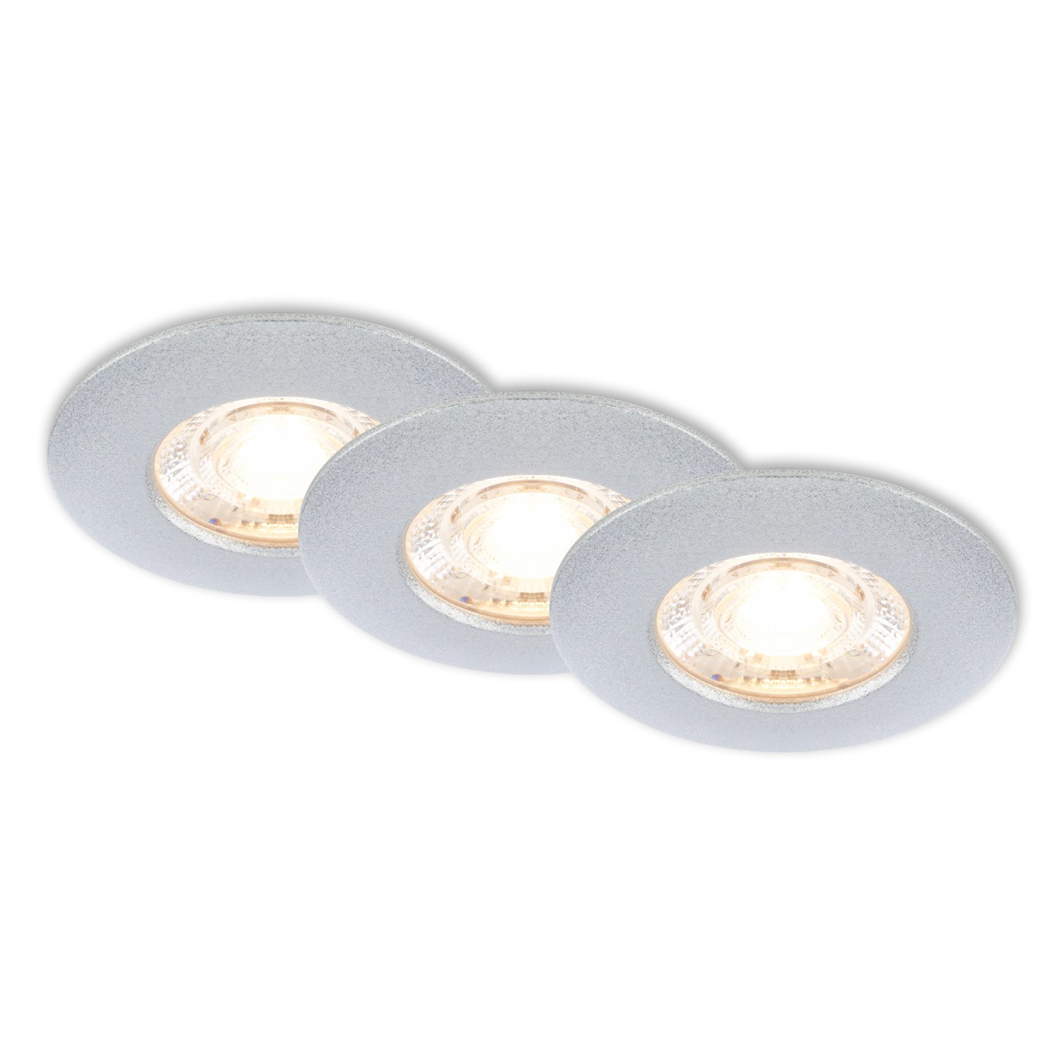 Briloner 3er Set LED Bad Einbaustrahler IP44 Warmweißes Licht Chrom-Matt