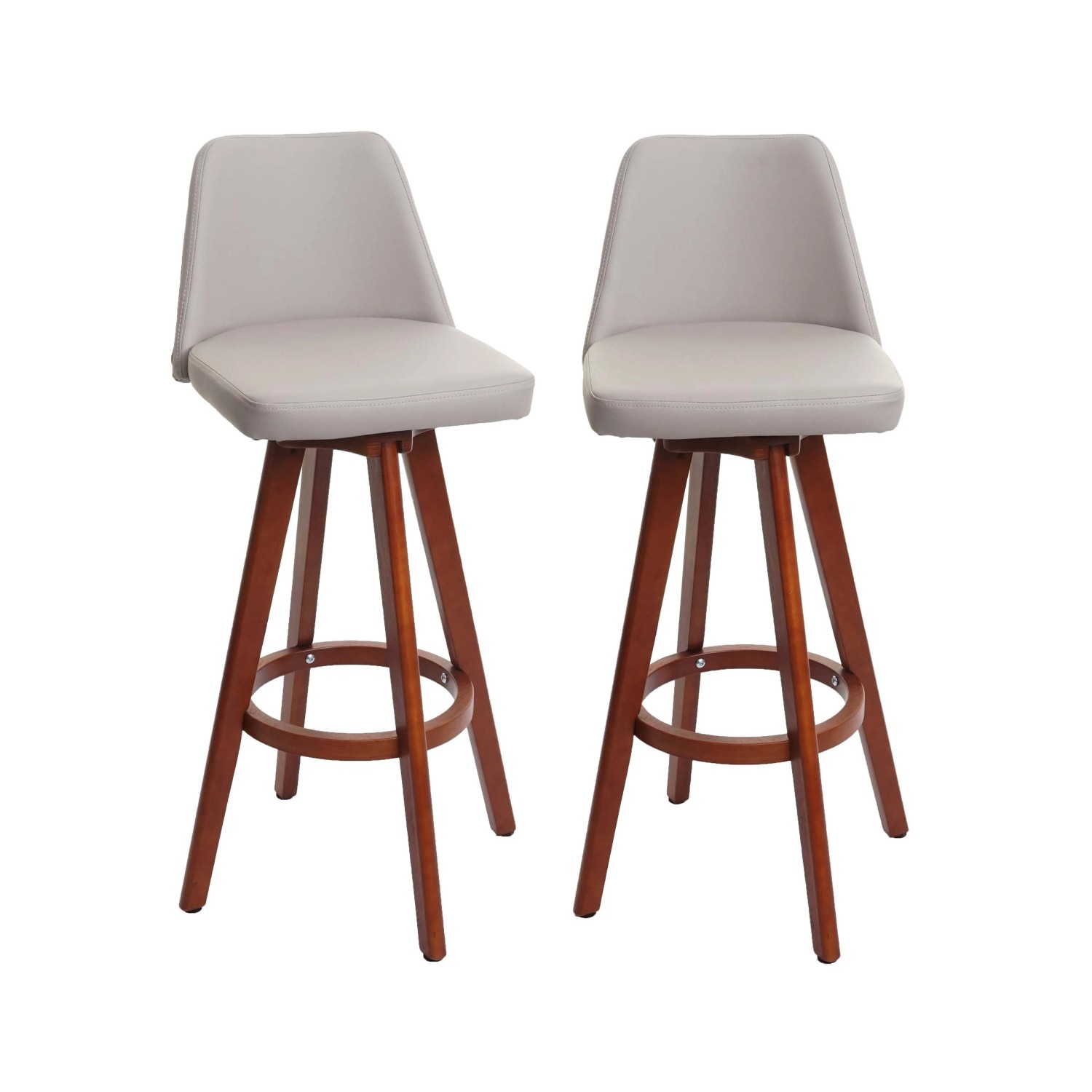 PROREGAL 2er-Set Barhocker Drehbar Mit Lehne Sitzhöhe 72cm Holz Kunstleder günstig online kaufen