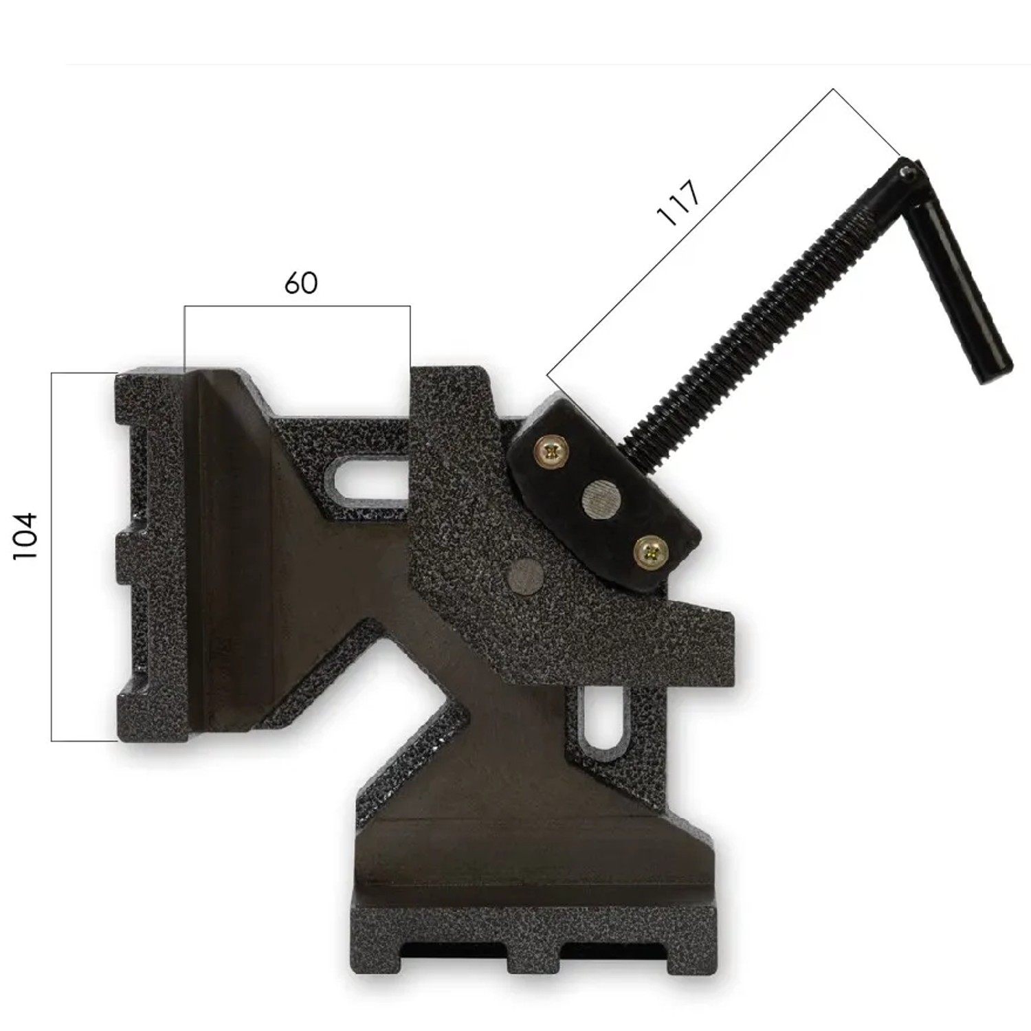 EBERTH Winkelschraubstock, 104mm Backenbreite, Grauguss, für Werkbankmontage.