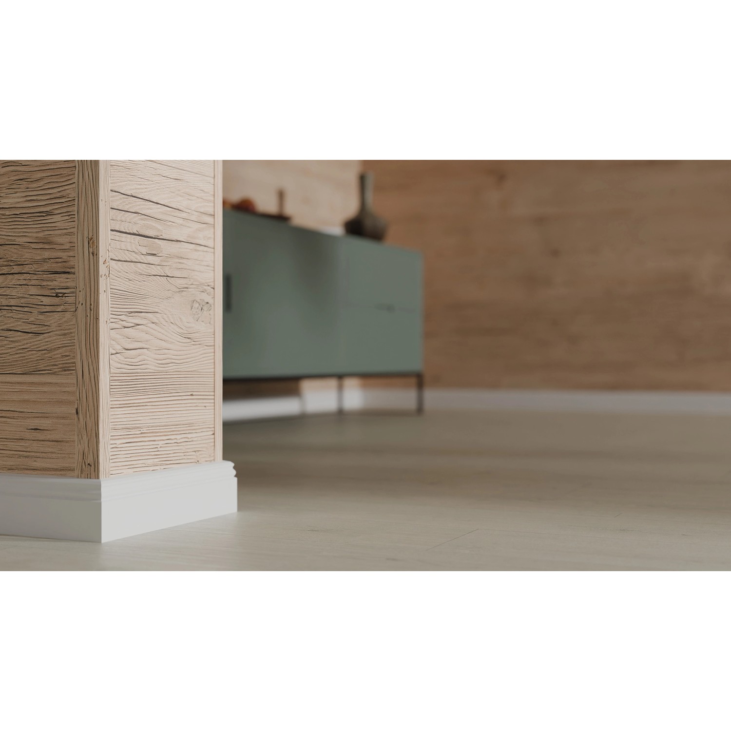 Egger Decowall DO006 Namur Fichte Wandverkleidung, rustikale Optik im Wohnraum.