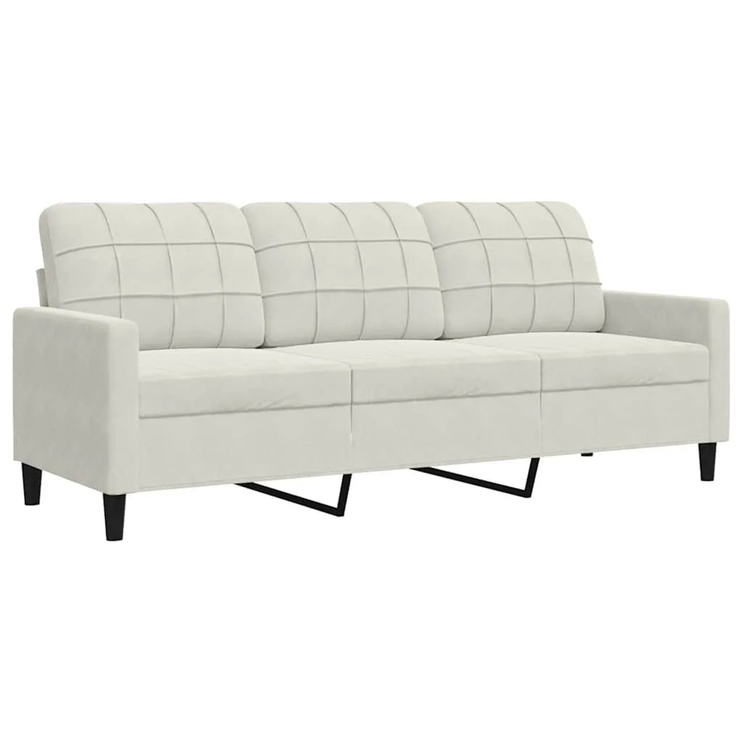 vidaXL 3-Sitzer-Sofa Creme 180 cm Samt 4007642 günstig online kaufen