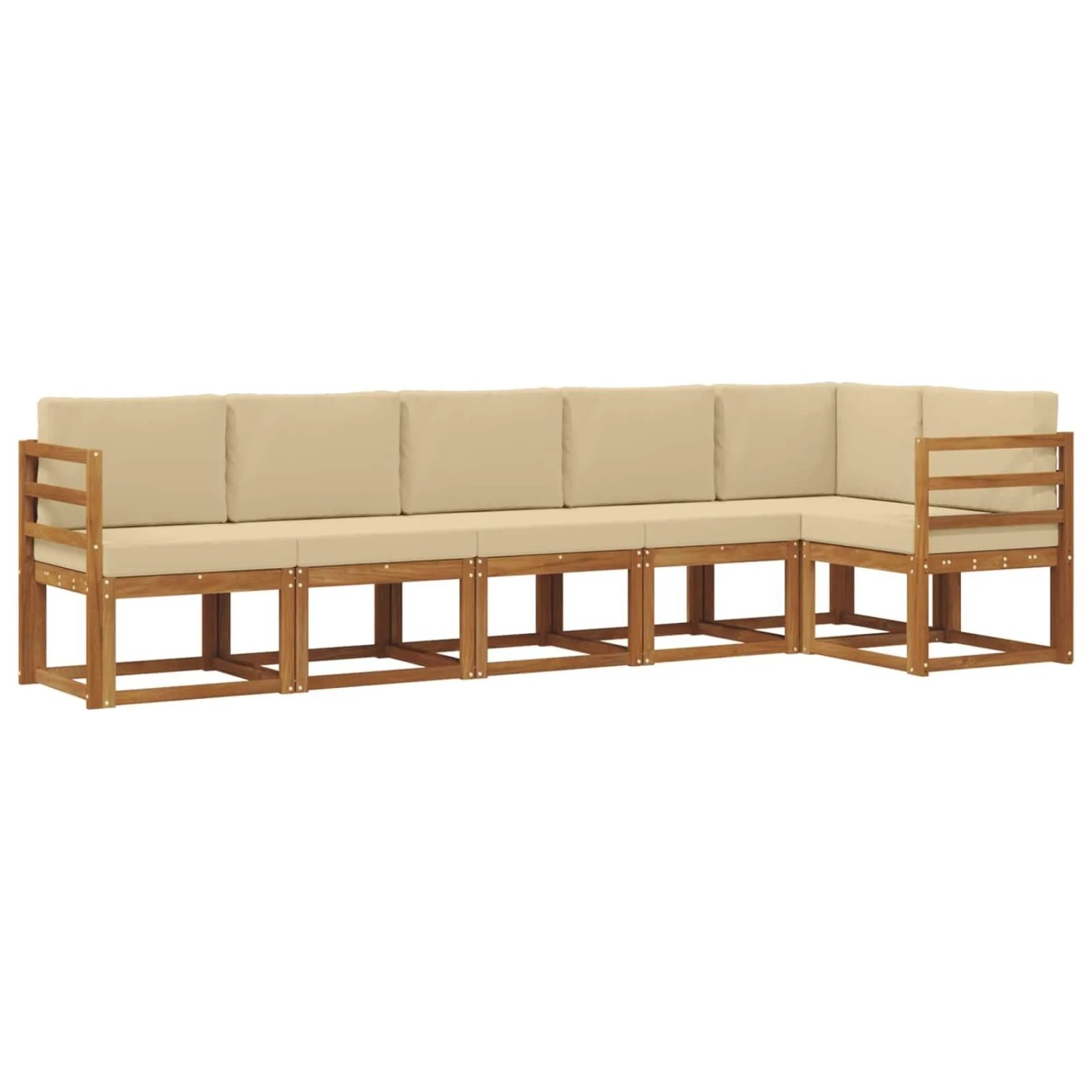 vidaXL Outdoor-Sofagarnitur mit Kissen 6 Stk Natur und Beige 3366451