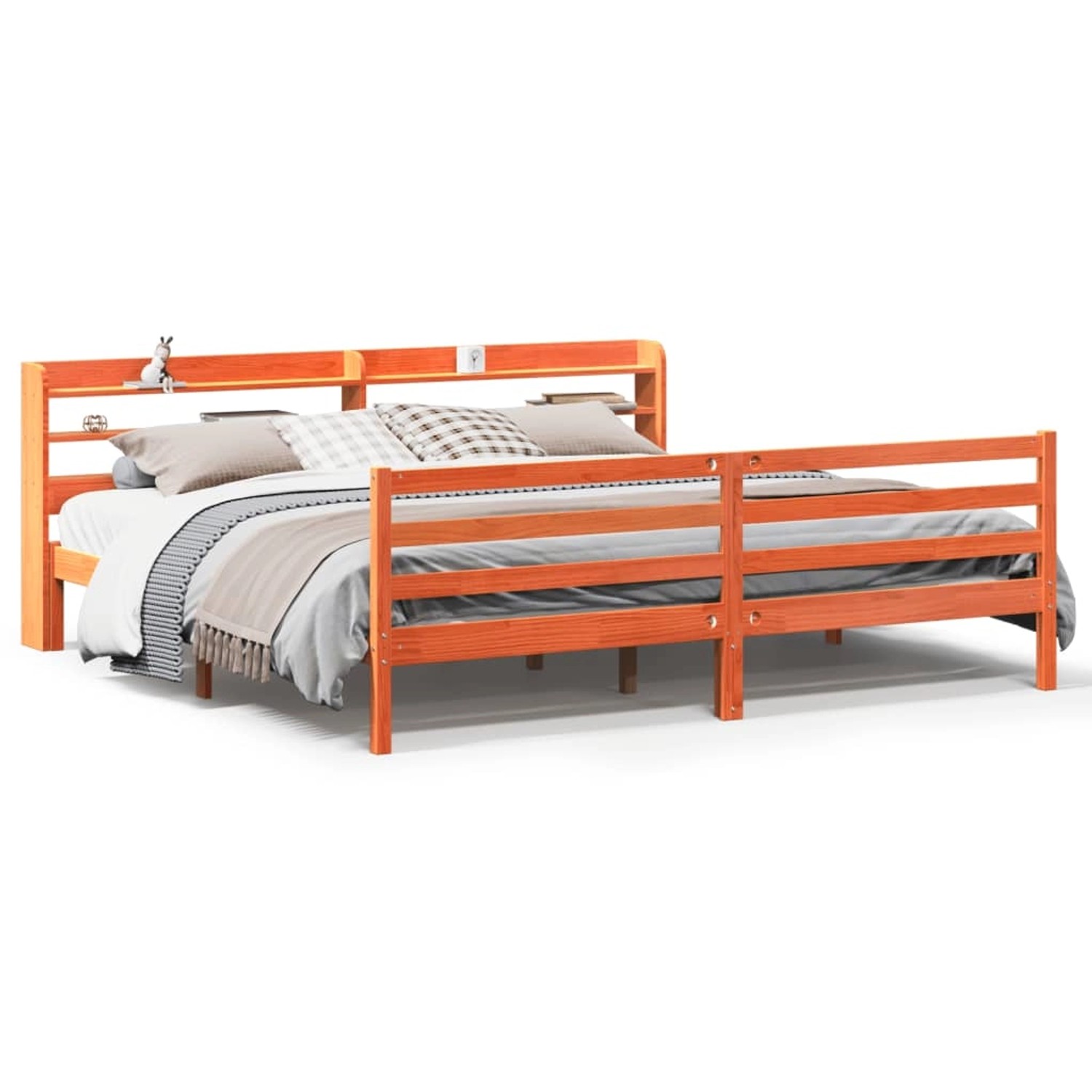 vidaXL Massivholzbett ohne Matratze Wachsbraun 200x200 Kiefernholz 3306667 günstig online kaufen
