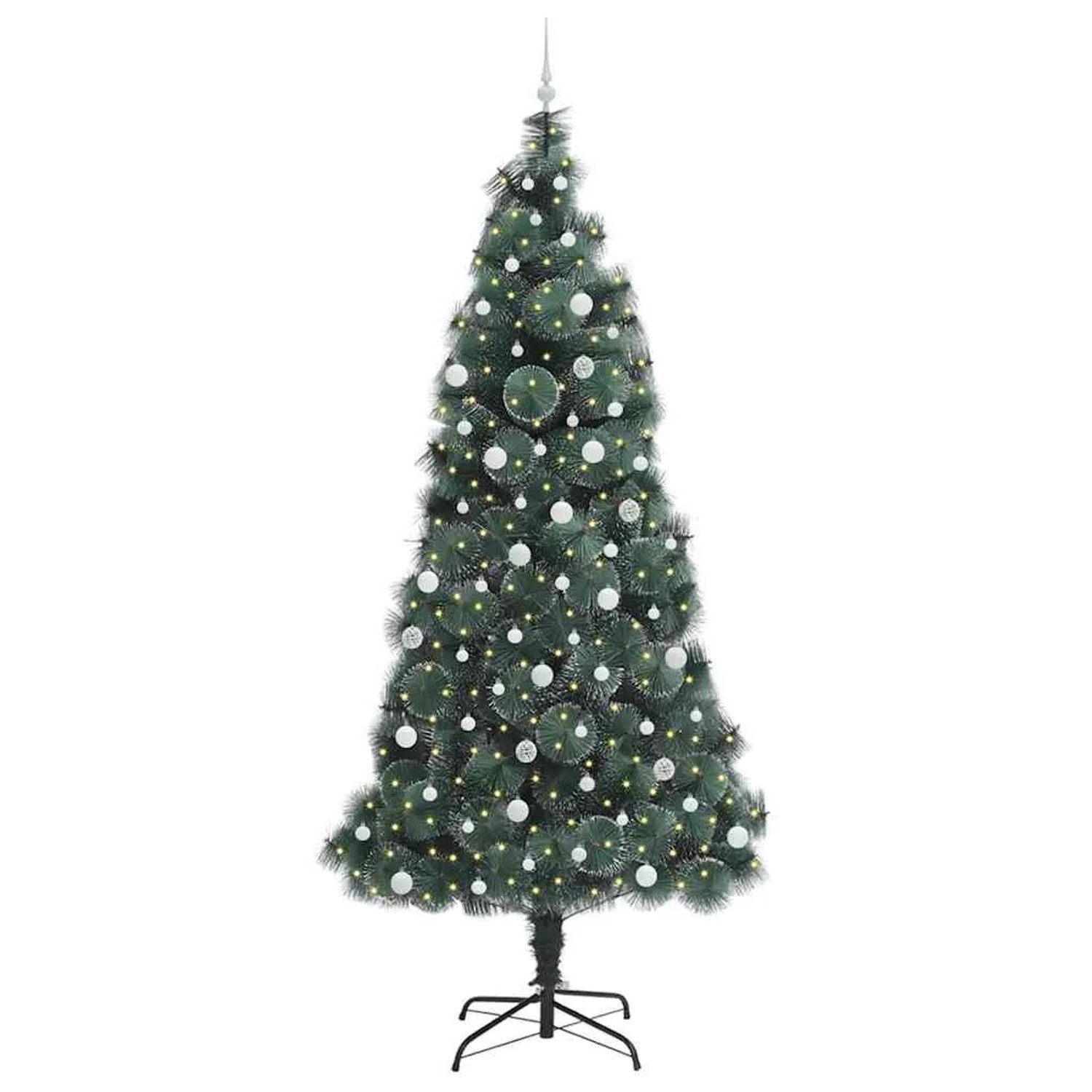 vidaXL Künstlicher Vorbeleuchteter Weihnachtsbaum mit Kugelset 240 cm 3396193