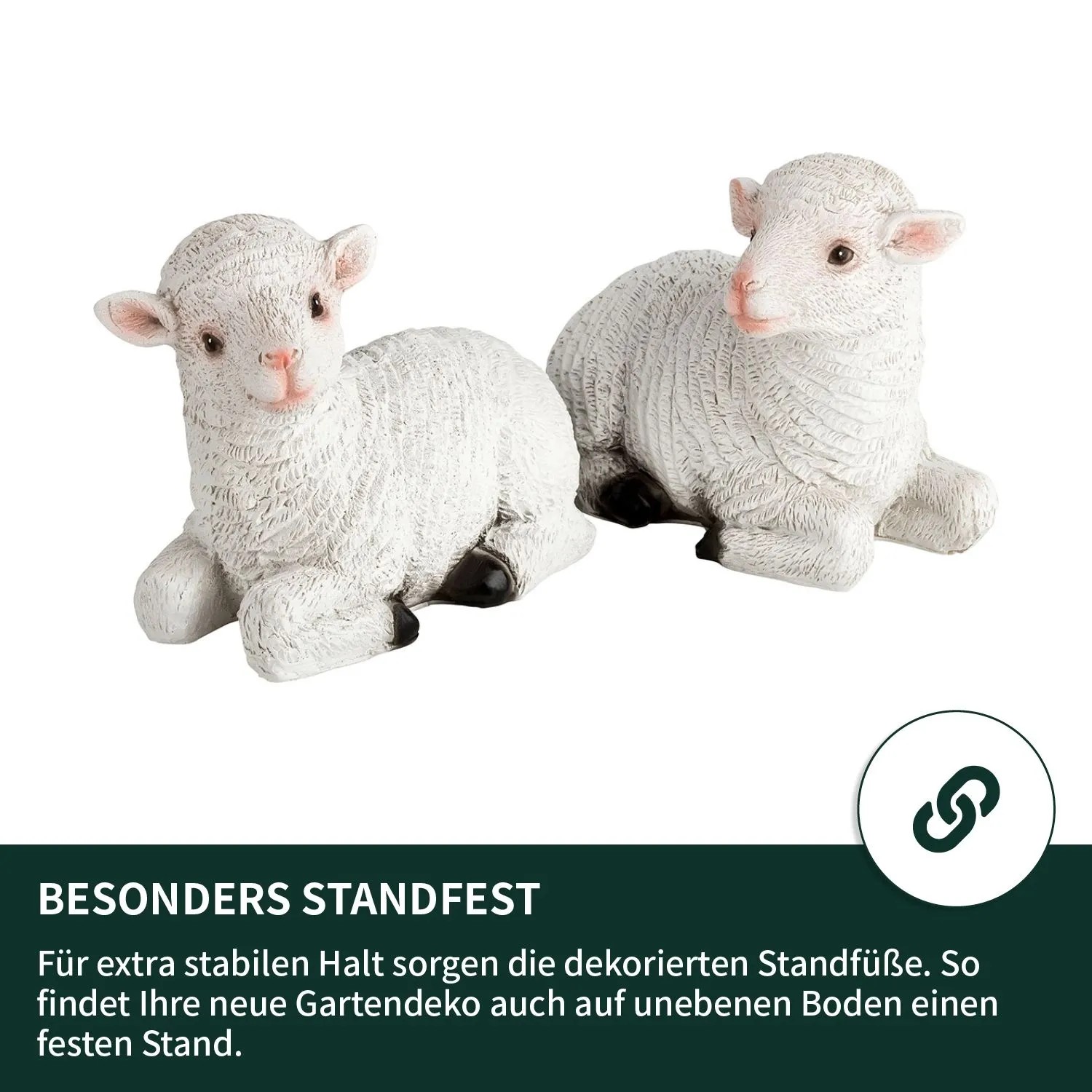 VERDOBA Dekoschafe Gartenfiguren 2 Lämmer_6