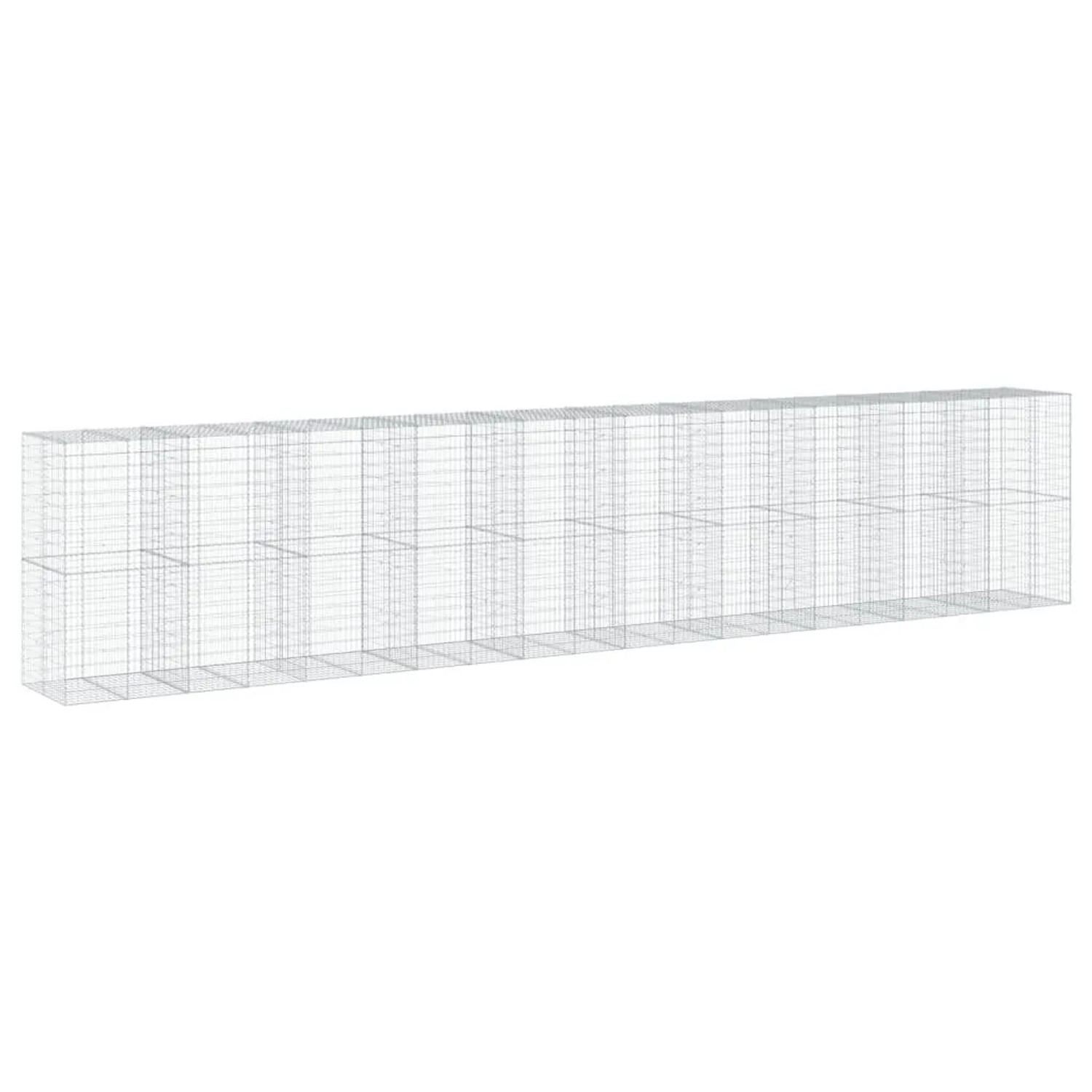 vidaXL Gabione mit Deckel 1000x100x200 cm Verzinktes Eisen 3295243
