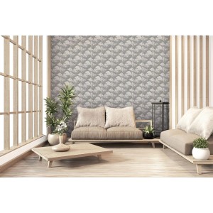 Livingwalls Vliestapete Fische Grau im Wohnraum, modernes Design mit Fischmuster.