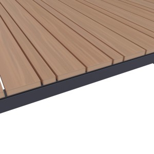 Bessagi Garden Gartentisch Ruby Teakfarben Dunkelgrau ca. 210x75x100cm