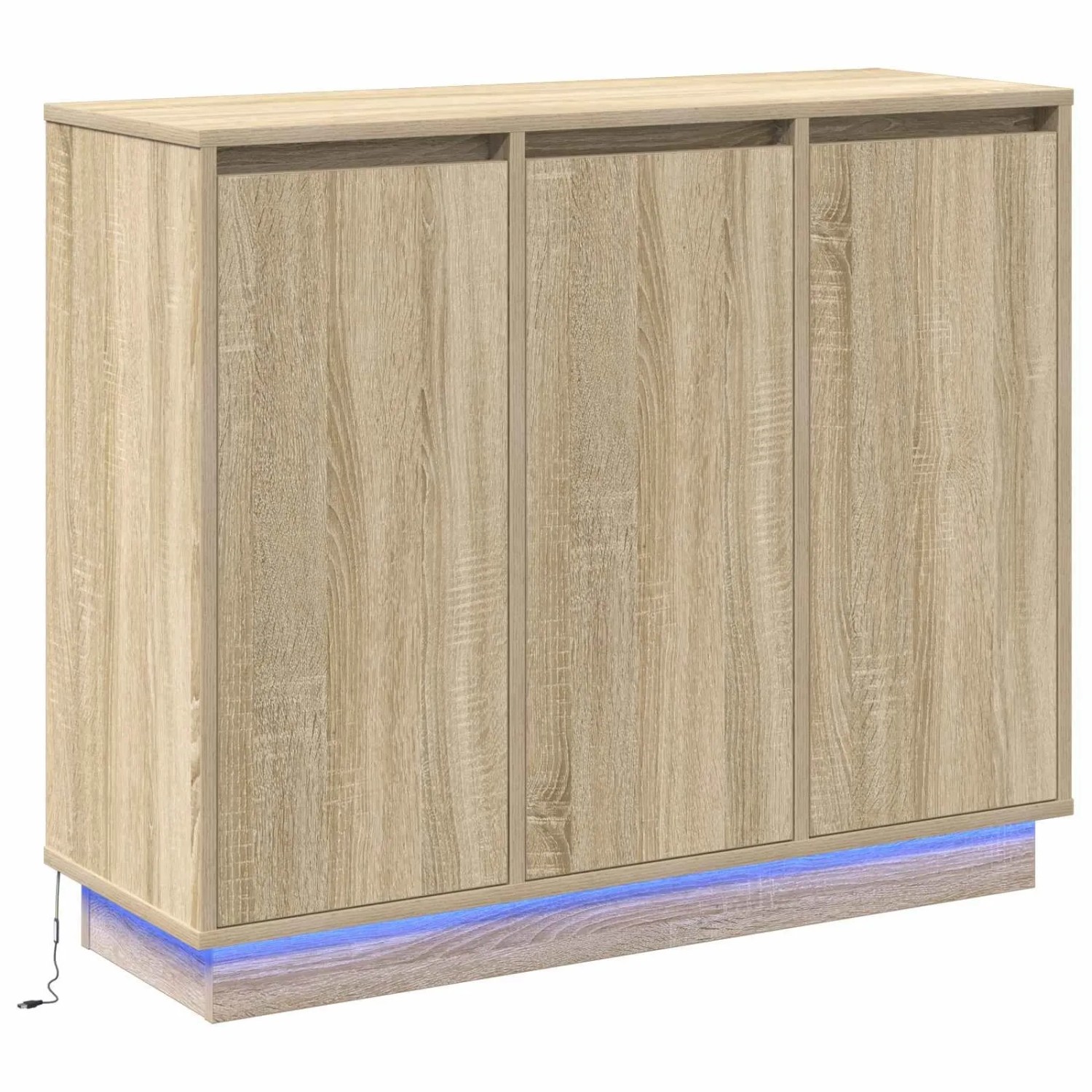 vidaXL LED-Sideboard Sonoma-Eiche 90 x 32 x 75 cm Holzwerkstoff 869676 günstig online kaufen